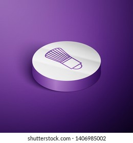 Circle purple isometric illustration Tassel for blush icon. Elements of Beauty, make up, cosmetics