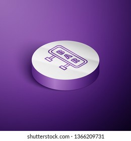 Circle purple isometric illustration Vector Hanging Bar Board. Bar concept