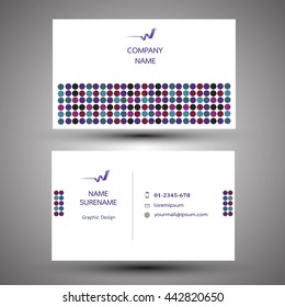 Circle purple line modern creative and clean business card, simple template vector design.