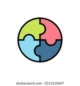 Circle puzzle or colorful earth puzzle 