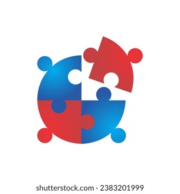 circle puzzle element vector logo 