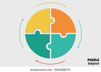 Circle puzzle infographic. Diagram, graph, presentation. Set of puzzle pieces. Vector illustration