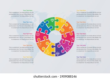 Circle puzzle infographic diagram presentation vector image
