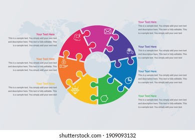Circle puzzle infographic diagram presentation vector image
