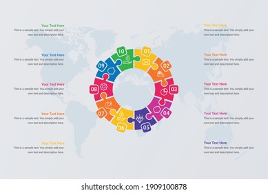 Circle puzzle infographic diagram presentation vector image
