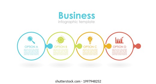 Circle puzzle infographic template for cycle diagram, graph, web design, presentation and round chart. Puzzle business concept with 4 steps, options or processes. Vector abstract background.