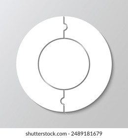 Circle Puzzle Infografik Vorlage. Einfache Rahmenfliesen. Runde Schneidgitter. Puzzle-Geschäftskette. Moderner Hintergrund mit Mosaik-Formen. Vektorillustration.
