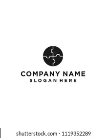 circle puzzle logo design vector illustration template