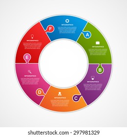 Circle puzzle options infographics template.