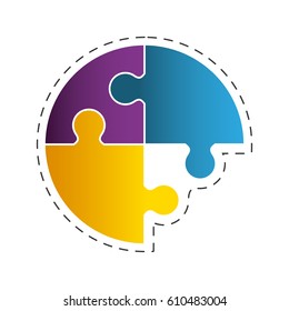 circle puzzle solution image vector illustration eps 10