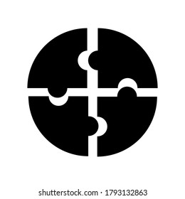 Rompecabezas circular para el diseño plano de moda para el diseño gráfico, sitio web. Ilustración del vector de material.