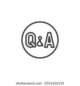 Circle Q A line icon. linear style sign for mobile concept and web design. Circle divided into Q and A outline vector icon. FAQ symbol, logo illustration. Vector graphics