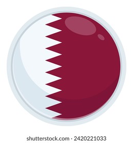 Circle Qatar flag icon cartoon vector. Game sport visitor. Sport doha