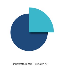 Circle quarter icon . Pie diagram chart 25 percent . 