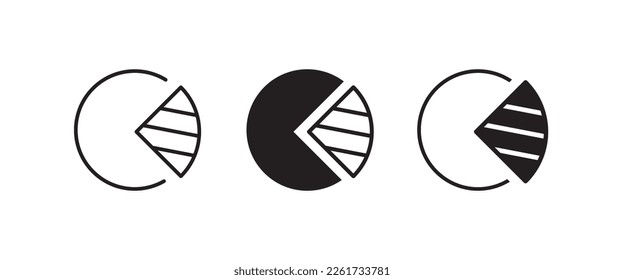 Circle quarter. Pie diagram chart 25 percent . Fraction parts. Numerator, denominator and dividing line. Scientific mathematics icon symbol logo illustration,editable stroke, flat design