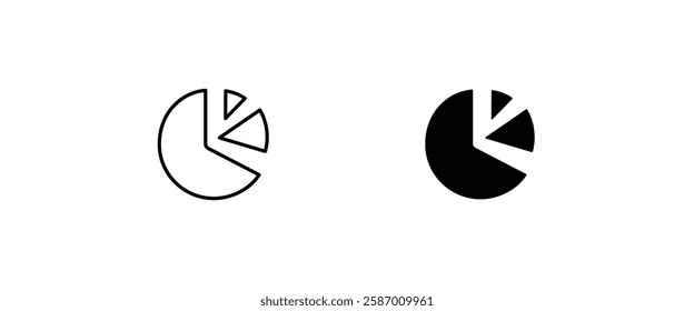 Circle quarter. Pie diagram chart 25 percent . Fraction parts. Numerator, denominator and dividing line. Scientific mathematics icon symbol logo illustration,editable stroke, flat design