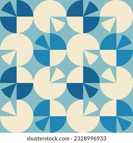 Circle quavers and quarters blue beige