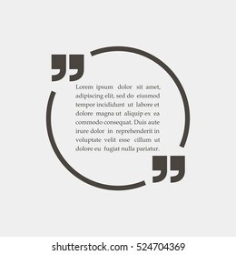 Circle quotation text bubble. Quote sign icon, Vector illustration. 