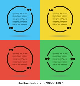 Circle quotation  text bubble. Set of quote sign icons. Vector illustration. 