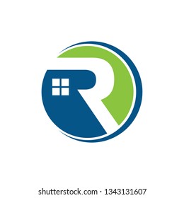 Circle R House Real Estate Logo Icon Template