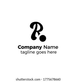 circle r logo design icon vector illustration simple line