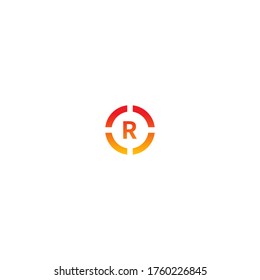 Circle R  logo letter design concept in gradient colors illustration