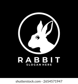Plantilla de Vector de diseño de logotipo de cabeza de conejo