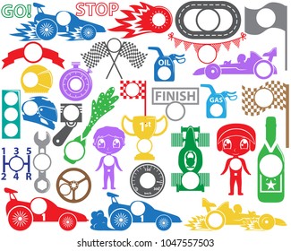 Circle Race Car Monogram Designs
