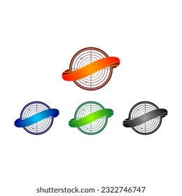 Circle Radar mit 3D-Ringgrafik, Vektordesign