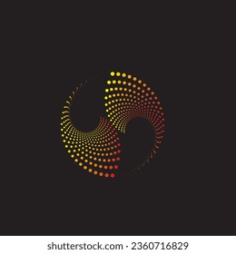 Circle radial dots halftone texture fabric design and various other purposes vector isolated vortex design 