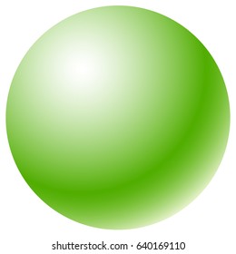 Circle with radial gradient fill. Glossy one-color sphere / circle shape