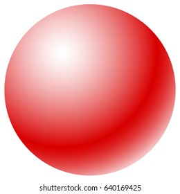 Circle with radial gradient fill. Glossy one-color sphere / circle shape