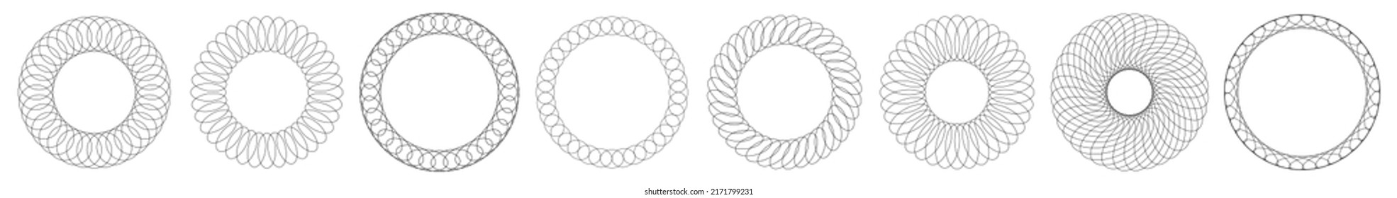 Circle radial motif, mandala illustrative element