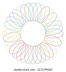 Circle radial motif, mandala illustrative element