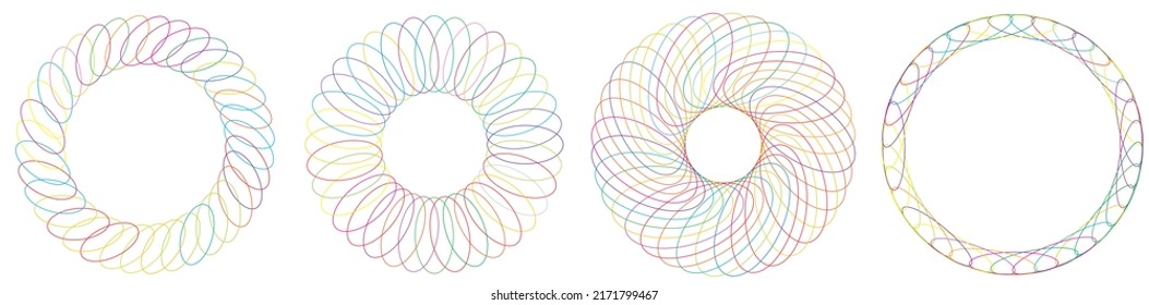 Circle radial motif, mandala illustrative element