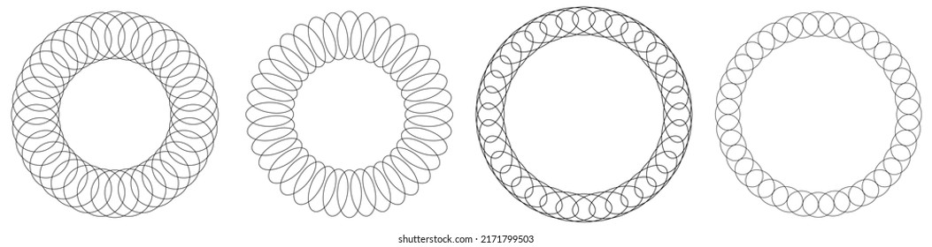 Circle radial motif, mandala illustrative element