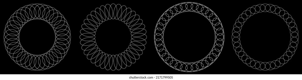 Circle radial motif, mandala illustrative element