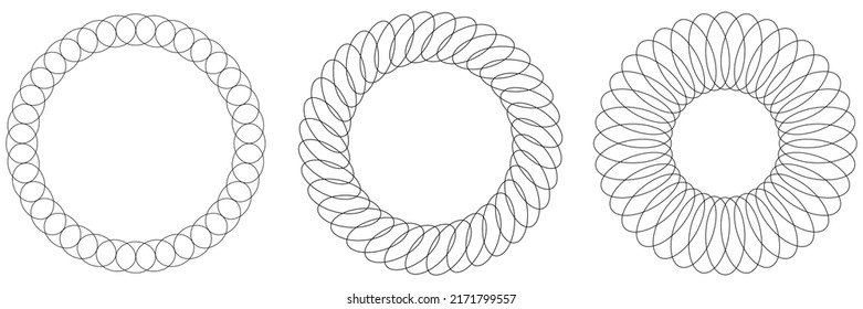 Circle radial motif, mandala illustrative element