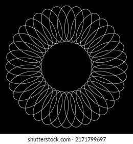 Circle radial motif, mandala illustrative element