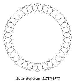 Circle radial motif, mandala illustrative element