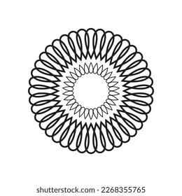 Circle radial motif, mandala illustrative element