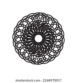 Circle radial motif, mandala illustrative element