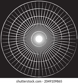 Línea de radio circular Diseño de iconos, tiza blanca. Dibuja una imagen en la pizarra.