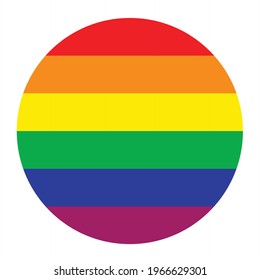 A circle with a rainbow color composition as a symbol of LGBT. 