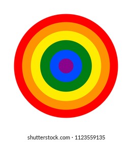 circle of rainbow colors on white background