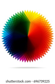 circle rainbow colors palette, vector spectrum colors isolated on white background