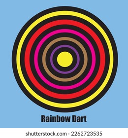 Circle Rainbow Dart with background blue