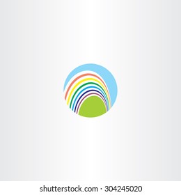 circle rainbow logo sign design