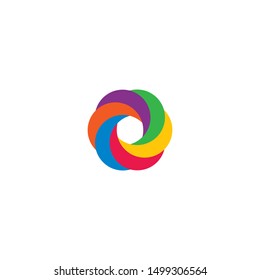 Circle rainbow logo template vector icon design
