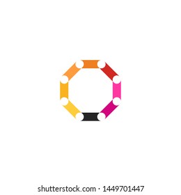 Circle rainbow logotype, icon, vector illustration